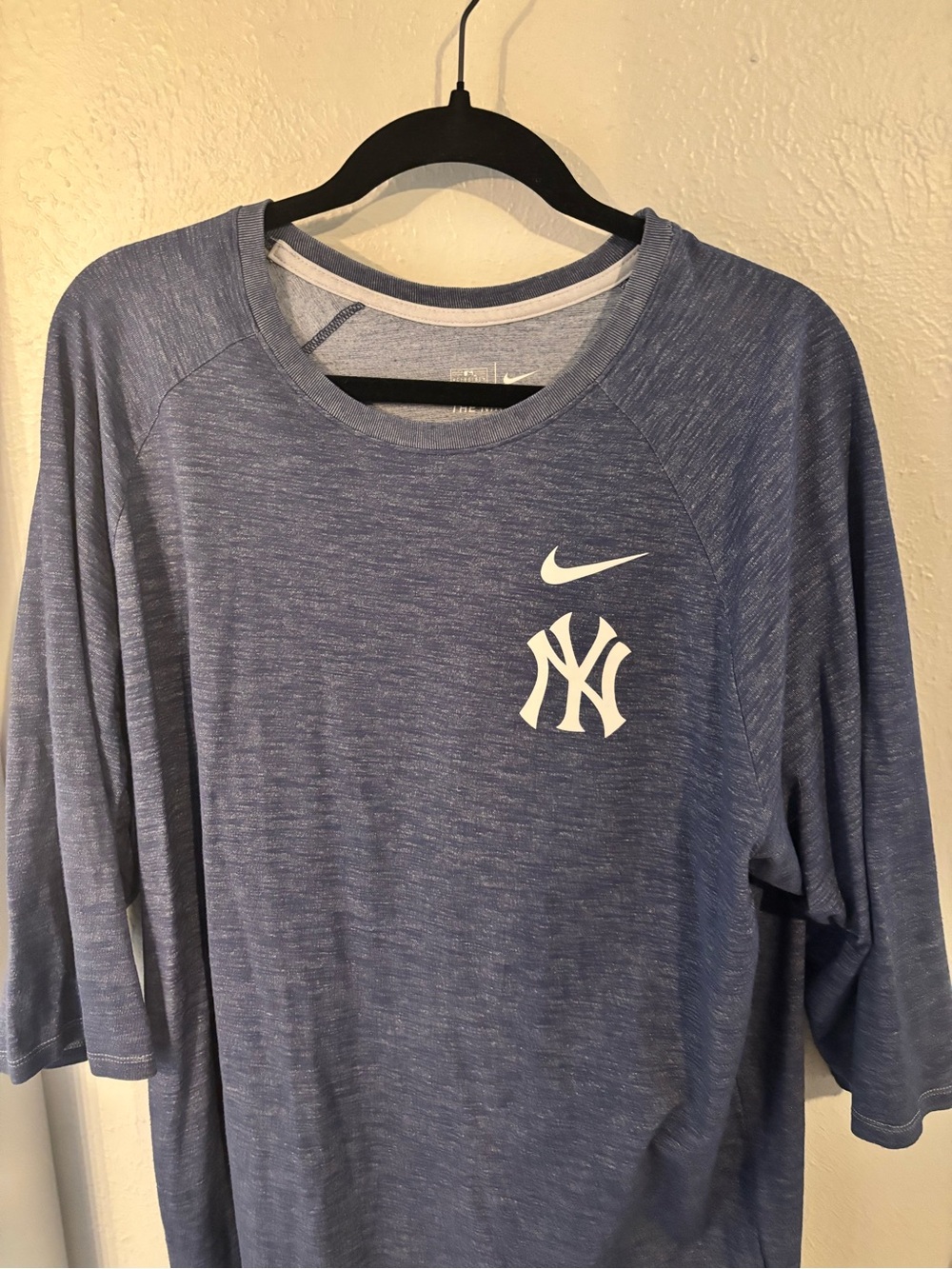 Nike New York Yankees Heather Blue Dri-FIT 3/4 Sleeve